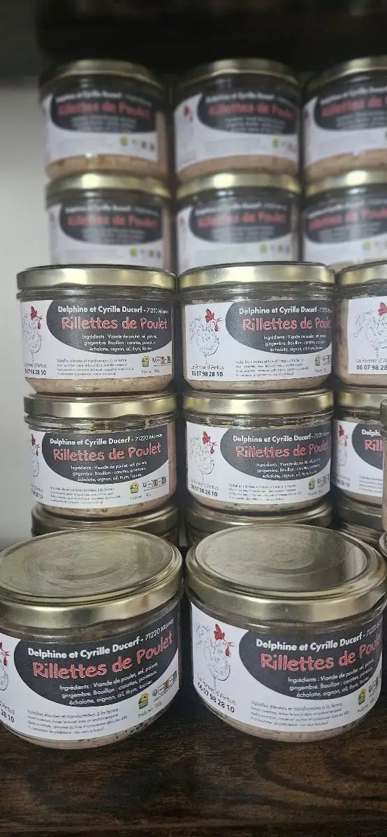 Rillettes de poulet pot de 180 gr
